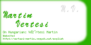 martin vertesi business card